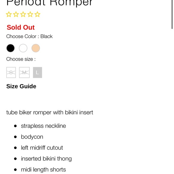 Honeybum Periodt Romper Size Small Black Sexy - Picture 4 of 6